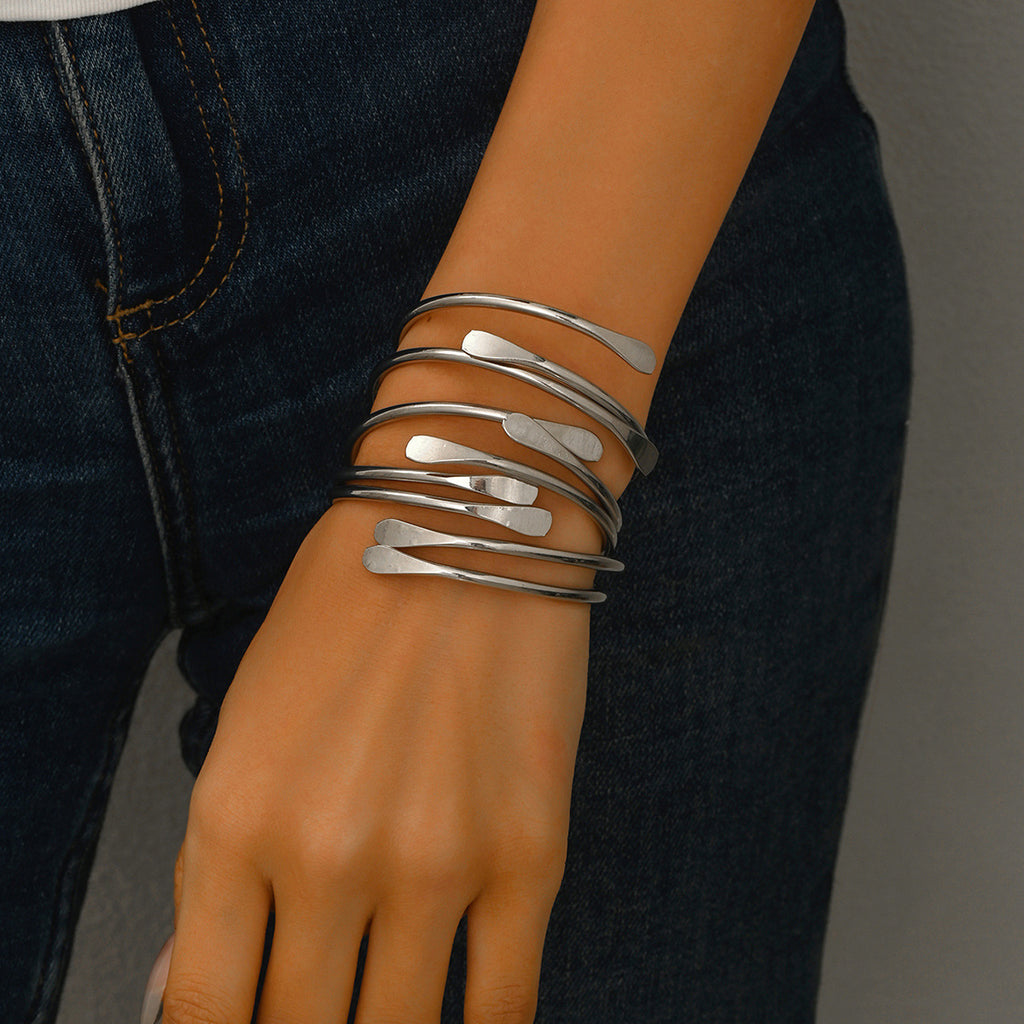 Exaggerated Bangle Bracelet Hollow-out Wristband