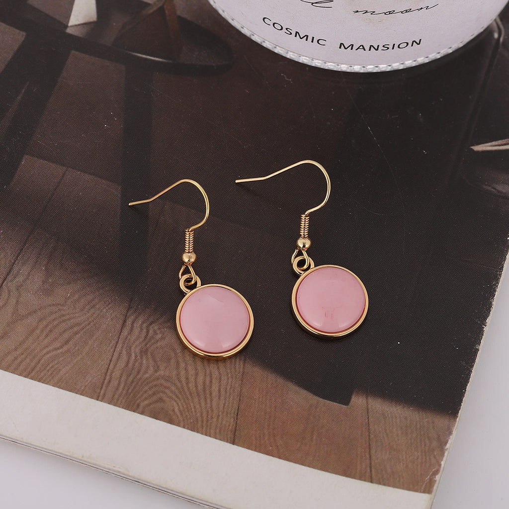 Fashionable Colorful Round Marble Earrings
