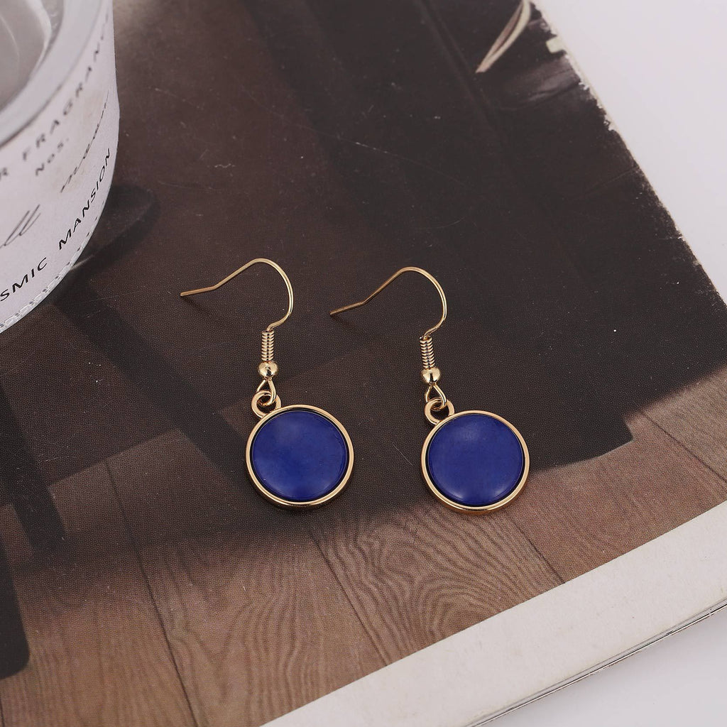 Fashionable Colorful Round Marble Earrings