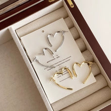 Load image into Gallery viewer, Silver Needle Metal Heart Earrings Women's High-End Style